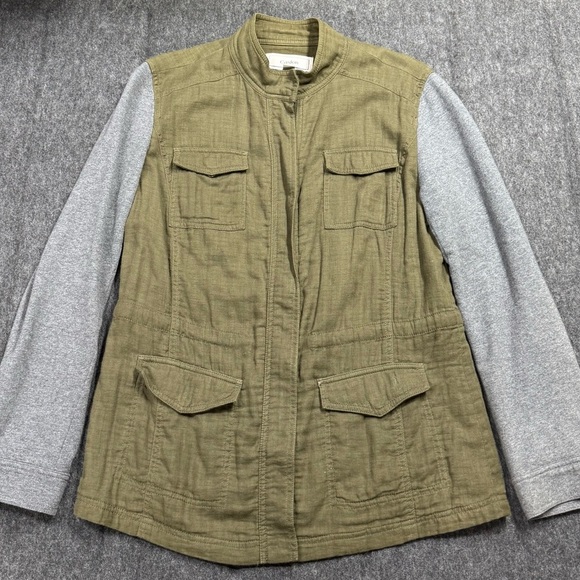 Caslon Woman’s Army Olive Green and Gray Cargo Utility Jacket size Medium - Picture 1 of 3